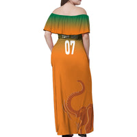 Ivory Coast Football Custom Family Matching Off Shoulder Maxi Dress and Hawaiian Shirt Ivory Elephants - Basic Style LT7 - Wonder Print Shop