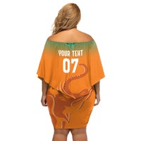 Ivory Coast Football Custom Family Matching Off Shoulder Short Dress and Hawaiian Shirt Ivory Elephants - Basic Style LT7 - Wonder Print Shop