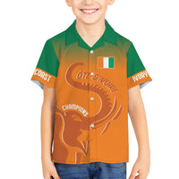 Ivory Coast Football Custom Family Matching Off Shoulder Short Dress and Hawaiian Shirt Ivory Elephants - Basic Style LT7 - Wonder Print Shop