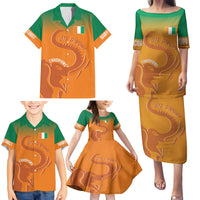 Ivory Coast Football Custom Family Matching Puletasi and Hawaiian Shirt Ivory Elephants - Basic Style - Wonder Print Shop