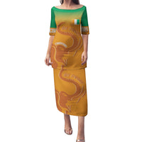 Ivory Coast Football Custom Family Matching Puletasi and Hawaiian Shirt Ivory Elephants - Basic Style - Wonder Print Shop