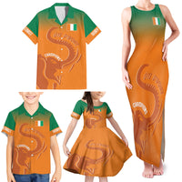 Ivory Coast Football Custom Family Matching Tank Maxi Dress and Hawaiian Shirt Ivory Elephants - Basic Style - Wonder Print Shop