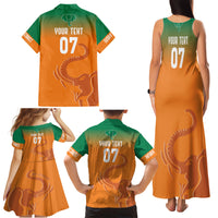 Ivory Coast Football Custom Family Matching Tank Maxi Dress and Hawaiian Shirt Ivory Elephants - Basic Style - Wonder Print Shop