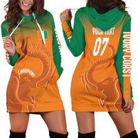 Ivory Coast Football Custom Hoodie Dress Ivory Elephants - Basic Style - Wonder Print Shop