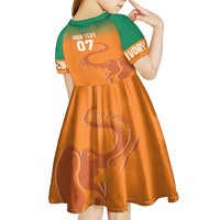 Ivory Coast Football Custom Kid Short Sleeve Dress Ivory Elephants - Basic Style - Wonder Print Shop