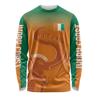 Ivory Coast Football Custom Long Sleeve Shirt Ivory Elephants - Basic Style - Wonder Print Shop