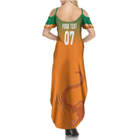 Ivory Coast Football Custom Summer Maxi Dress Ivory Elephants - Basic Style - Wonder Print Shop