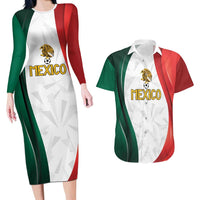 Custom Mexico Football Couples Matching Long Sleeve Bodycon Dress and Hawaiian Shirt El Tricolor Viva Champions