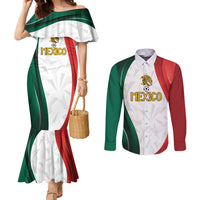 Custom Mexico Football Couples Matching Mermaid Dress and Long Sleeve Button Shirt El Tricolor Viva Champions