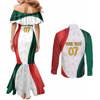 Custom Mexico Football Couples Matching Mermaid Dress and Long Sleeve Button Shirt El Tricolor Viva Champions
