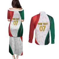 Custom Mexico Football Couples Matching Puletasi and Long Sleeve Button Shirt El Tricolor Viva Champions