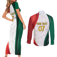 Custom Mexico Football Couples Matching Short Sleeve Bodycon Dress and Long Sleeve Button Shirt El Tricolor Viva Champions