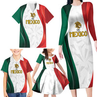 Custom Mexico Football Family Matching Long Sleeve Bodycon Dress and Hawaiian Shirt El Tricolor Viva Champions
