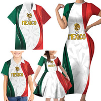 Custom Mexico Football Family Matching Short Sleeve Bodycon Dress and Hawaiian Shirt El Tricolor Viva Champions