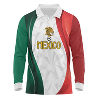 Custom Mexico Football Long Sleeve Polo Shirt El Tricolor Viva Champions