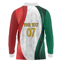 Custom Mexico Football Long Sleeve Polo Shirt El Tricolor Viva Champions