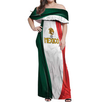 Custom Mexico Football Off Shoulder Maxi Dress El Tricolor Viva Champions