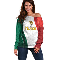 Custom Mexico Football Off Shoulder Sweater El Tricolor Viva Champions