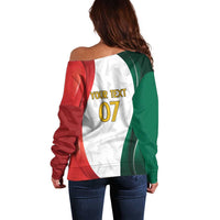 Custom Mexico Football Off Shoulder Sweater El Tricolor Viva Champions