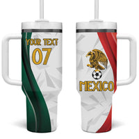 Custom Mexico Football Tumbler With Handle El Tricolor Viva Champions