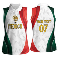 Custom Mexico Football Women Sleeveless Polo Shirt El Tricolor Viva Champions