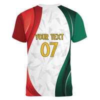 Custom Mexico Football Women V-Neck T-Shirt El Tricolor Viva Champions