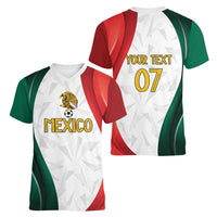 Custom Mexico Football Women V-Neck T-Shirt El Tricolor Viva Champions