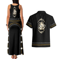 Mexico Mariachi Charro Costume Inpsired Couples Matching Tank Maxi Dress and Hawaiian Shirt