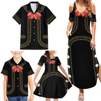 Mexico Mariachi Charro Costume Inpsired Family Matching Summer Maxi Dress and Hawaiian Shirt