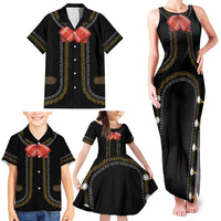 Mexico Mariachi Charro Costume Inpsired Family Matching Tank Maxi Dress and Hawaiian Shirt