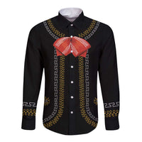 Mexico Mariachi Charro Costume Inpsired Long Sleeve Button Shirt