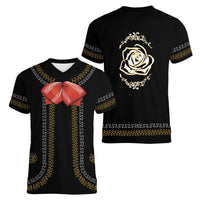 Mexico Mariachi Charro Costume Inpsired Women V-Neck T-Shirt