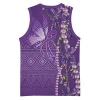Lupus Awareness Purple Ribbon Butterfly Basketball Jersey Hope