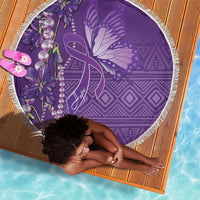 Lupus Awareness Purple Ribbon Butterfly Beach Blanket Hope