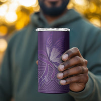 Lupus Awareness Purple Ribbon Butterfly 4 in 1 Can Cooler Tumbler Hope