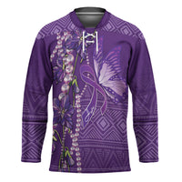 Lupus Awareness Purple Ribbon Butterfly Hockey Jersey Hope