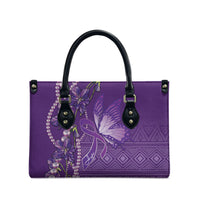 Lupus Awareness Purple Ribbon Butterfly Leather Bag Hope
