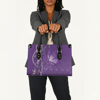 Lupus Awareness Purple Ribbon Butterfly Leather Bag Hope