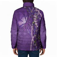 Lupus Awareness Purple Ribbon Butterfly Padded Jacket Hope