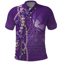 Lupus Awareness Purple Ribbon Butterfly Polo Shirt Hope
