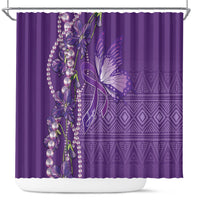 Lupus Awareness Purple Ribbon Butterfly Shower Curtain Hope