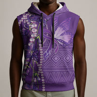 Lupus Awareness Purple Ribbon Butterfly Sleeveless Hoodie Hope