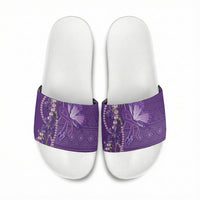 Lupus Awareness Purple Ribbon Butterfly Slide Sandals Hope
