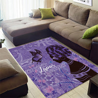 Lupus Awareness Afro Girl - Proud Survivor Area Rug Ankara Pattern