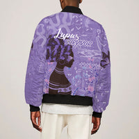 Lupus Awareness Afro Girl - Proud Survivor Bomber Jacket Ankara Pattern