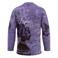 Lupus Awareness Afro Girl - Proud Survivor Hockey Jersey Ankara Pattern