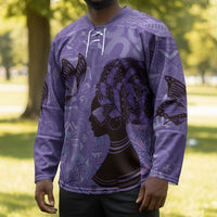 Lupus Awareness Afro Girl - Proud Survivor Hockey Jersey Ankara Pattern