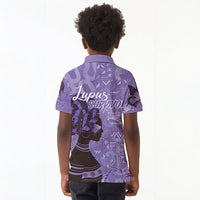 Lupus Awareness Afro Girl - Proud Survivor Kid Polo Shirt Ankara Pattern
