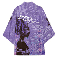 Lupus Awareness Afro Girl - Proud Survivor Kimono Ankara Pattern