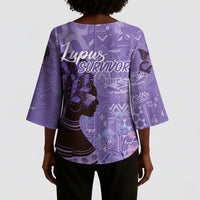 Lupus Awareness Afro Girl - Proud Survivor Kimono Sleeve Blouse Ankara Pattern